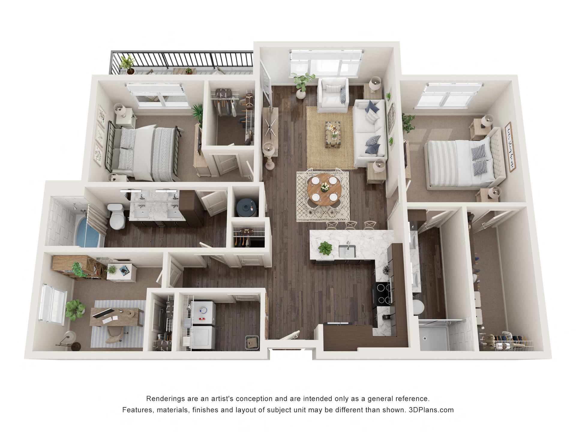 2 bed 2 bath floor plan C at The Clearing at ONE28, Olathe, 66062